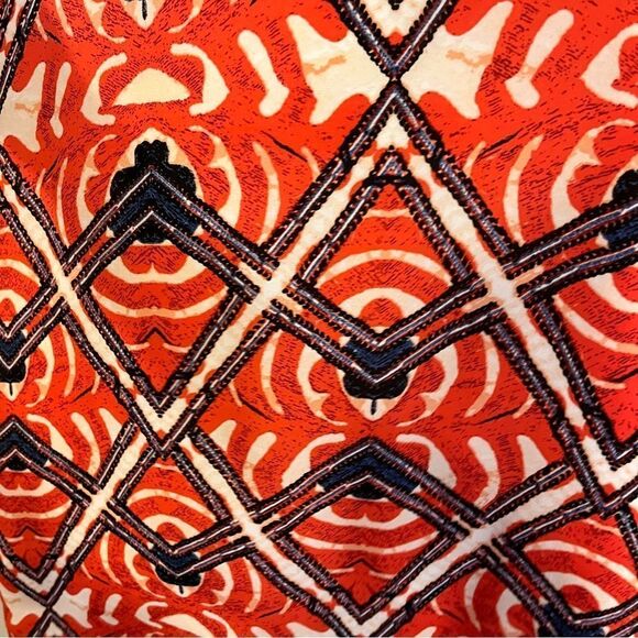 Vibrant Geometric Pattern cold shoulder a-line Dress - Picture 5 of 13